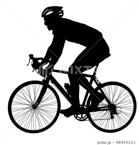 Silhouette of a cyclist male on white background Silhouette of a cyclist male on white background 46954231