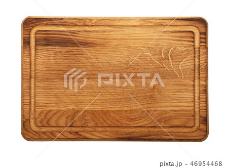 Dark oak wood cutting board isolated on white 46954468