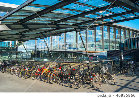 Bicycles parking at Kastrup airport Bicycles parking at Kastrup airport 46955966