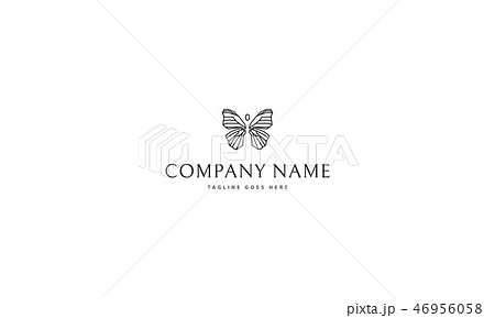 On the logo is an abstract black image of a butterfly. 46956058