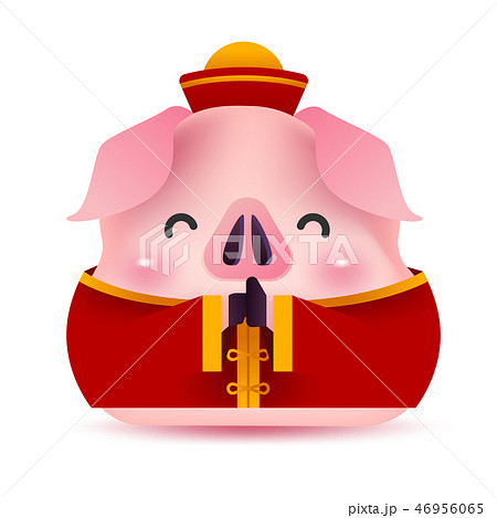 Little Pig greeting character for Chinese new year 46956065