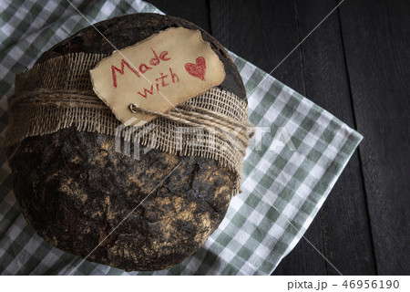 Home baked brown bread above view 46956190
