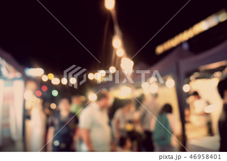 Night Festival Event Party on street with People 46958401