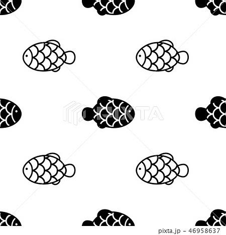 Fish with scale seamless pattern on white Fish with scale seamless pattern on white 46958637