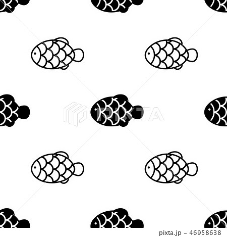 Fish with scale seamless pattern on white Fish with scale seamless pattern on white 46958638