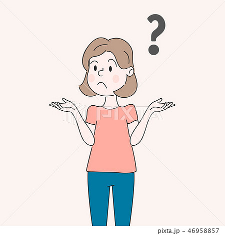 A Woman Is Shrugging Thinking Confused With A のイラスト素材