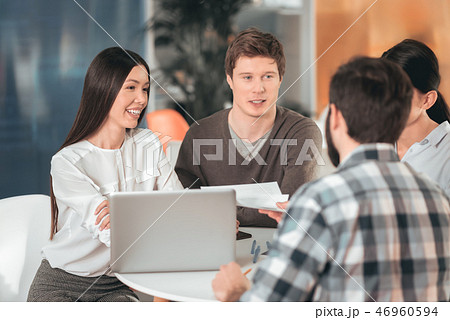 Happy joyful people sharing their ideas 46960594
