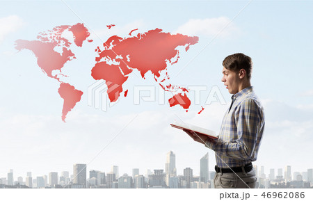 Man reading red book 46962086