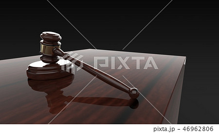 裁判　小槌　ジャッジガベル　黒背景　左 46962806