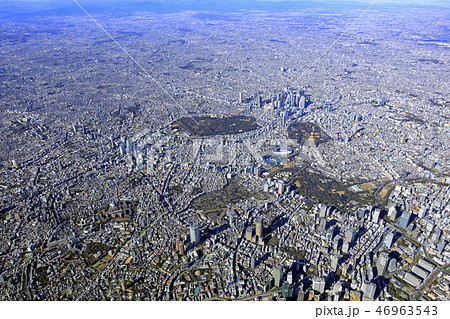 都市風景/六本木上空より高高度で新宿方向を望む 都市風景/六本木上空より高高度で新宿方向を望む 46963543