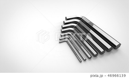 六角レンチ セット パース 右のイラスト素材