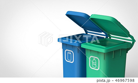 缶とペットボトル用ゴミ箱 オープン 右のイラスト素材