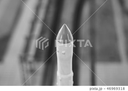 Black and white multi-stage space rocket model Black and white multi-stage space rocket model 46969318