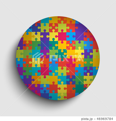 Color Circle Background Puzzle Round Jigsaw Banner 46969784