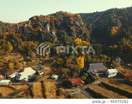 秋の立羽田の景の空撮 秋の立羽田の景の空撮 46970262