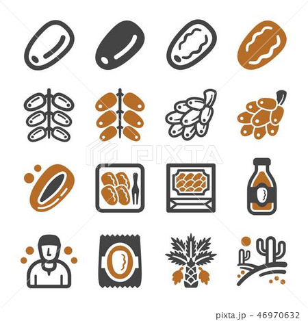date palm icon set 46970632