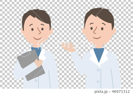 男性穿著白色外套2構成 46971312