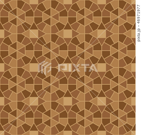 Arabic round golden ornament seamless pattern.  46971977