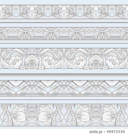 Seamless Floral pattern in art nouveau style 46972330