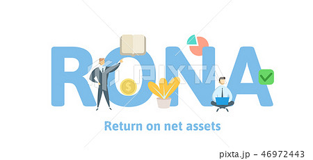 RONA, Return On Net Assets. Concept with keywords, letters and icons. Flat vector illustration 46972443