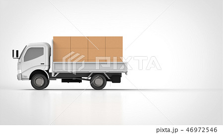 ダンプカーと荷物　側面　左 46972546