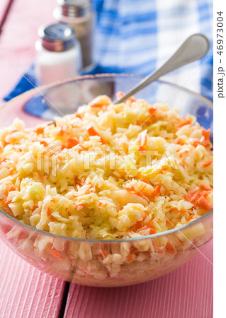 Bowl of coleslaw. Bowl of coleslaw. 46973004