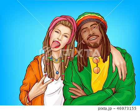 Rastafarian subculture people pop art vector 46973155