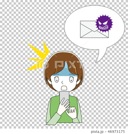 スパムに驚く女性 スパムに驚く女性 46973175