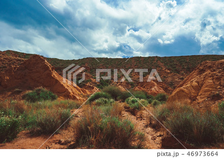 the landscape of the red mountains the landscape of the red mountains 46973664