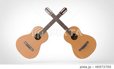 クラシックギター 2台のイラスト素材