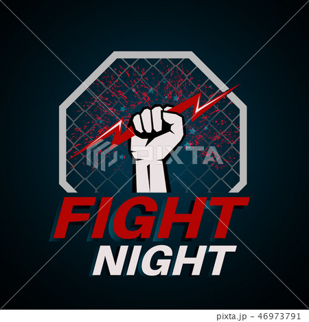 Fist with the lightning in an octagon 46973791