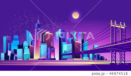 abstract neon city 46974518