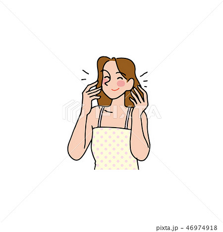 肌の調子が良く喜ぶ女性 46974918