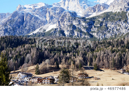 Cortina d'Ampezzo mountains at daylight Cortina d'Ampezzo mountains at daylight 46977486