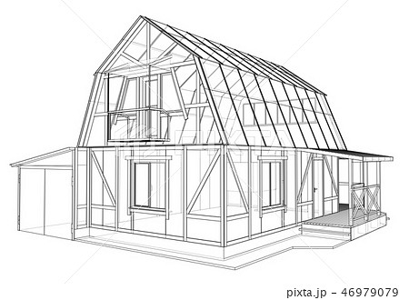 House sketch. Vector rendering of 3d 46979079