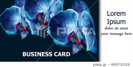 Blue orchids watercolor Vector card. Invitation 46979209