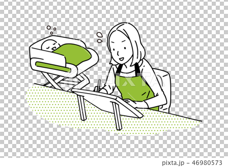 パソコンを操作する主婦。 パソコンを操作する主婦。 46980573