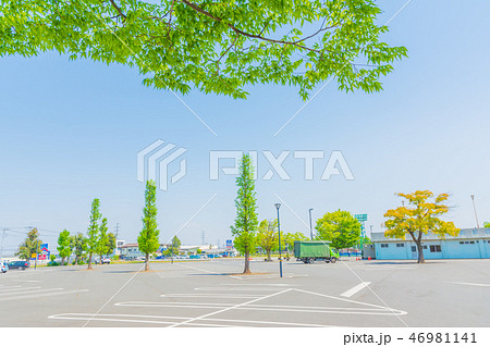 公園の駐車場のイメージの写真素材 公園の駐車場のイメージの写真素材