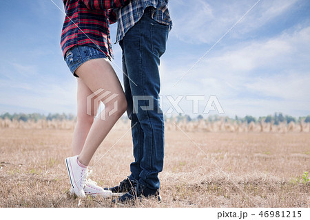 Embracing couple hugging happy 46981215