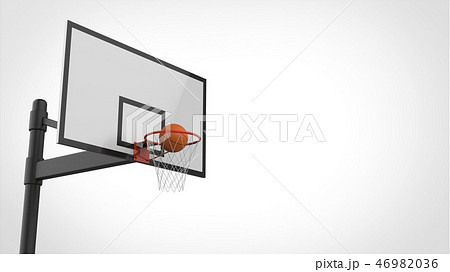 バスケットボール ボールとゴール 左のイラスト素材