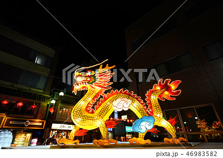 日本の横浜都市景観 横浜中華街を望む・2019春節燈花(夜景) 日本の横浜都市景観 横浜中華街を望む・2019春節燈花(夜景) 46983582