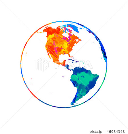 Abstract planet Earth from splash of watercolors. World map globe Abstract planet Earth from splash of watercolors. World map globe 46984348