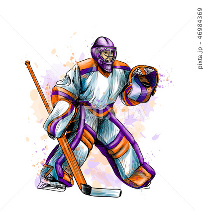 Abstract Hockey Goalkeeper From Splash Of のイラスト素材