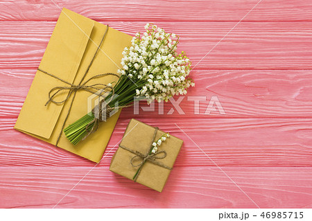Mother's day. Women's day. Valentine's day, Birthday greeting concept background. top view, flat lay 46985715