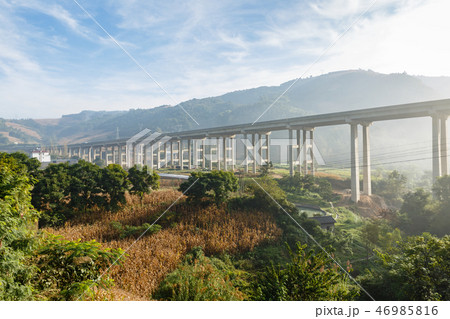 highway overpass in the mountains highway overpass in the mountains 46985816
