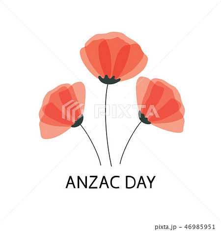 Anzac Day vector poster. Lest We forget. Paper cut Red Poppy flower - a symbol of International Day 46985951