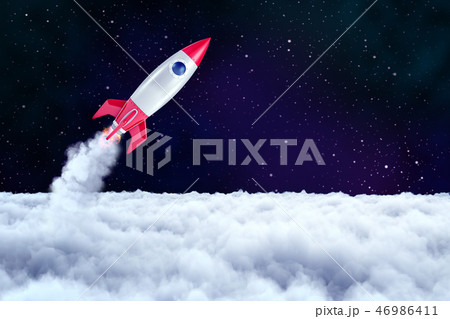 3d Rendering Of A Space Rocket Which Has Just のイラスト素材