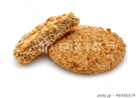 Sunflower seeds cookies on white background 46986874