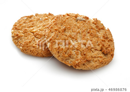 Sunflower seeds cookies on white background 46986876