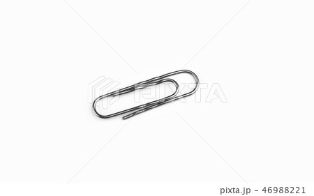 Top view. Steel paper clip isolated on white background Top view. Steel paper clip isolated on white background 46988221